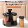 6-Jar Rotating Spice Rack Set Countertop Seasoning Container Organizer for Home Kitchen Cooking Storage Use