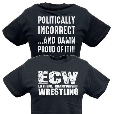 ECW Politically Incorrect Damn Proud Wrestling Schwarzes T-Shirt