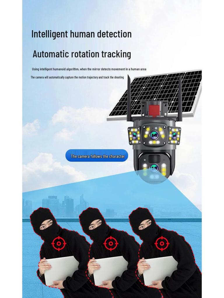 Solar-Powered HD Wireless Outdoor Security Camera with Night Vision