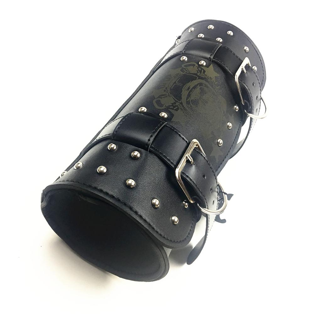 Universal Vintage Black brown Motorcycle Tool Bag Front Fork Handlebar Saddlebag Roll Barrel Racing Tail Barrel