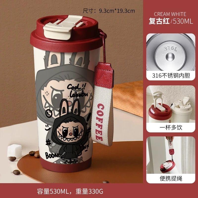 Roztomilý izolovaný hrnek na kávu, dětský vysoce teplotně odolný nerezový hrnek na vodu 316