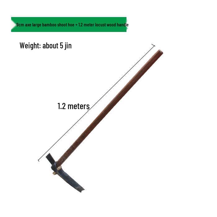Long Wooden Garden Hoe: Multi-Purpose Tool for Raking, Weeding, Digging, and Planting in Mountainous Terrain.