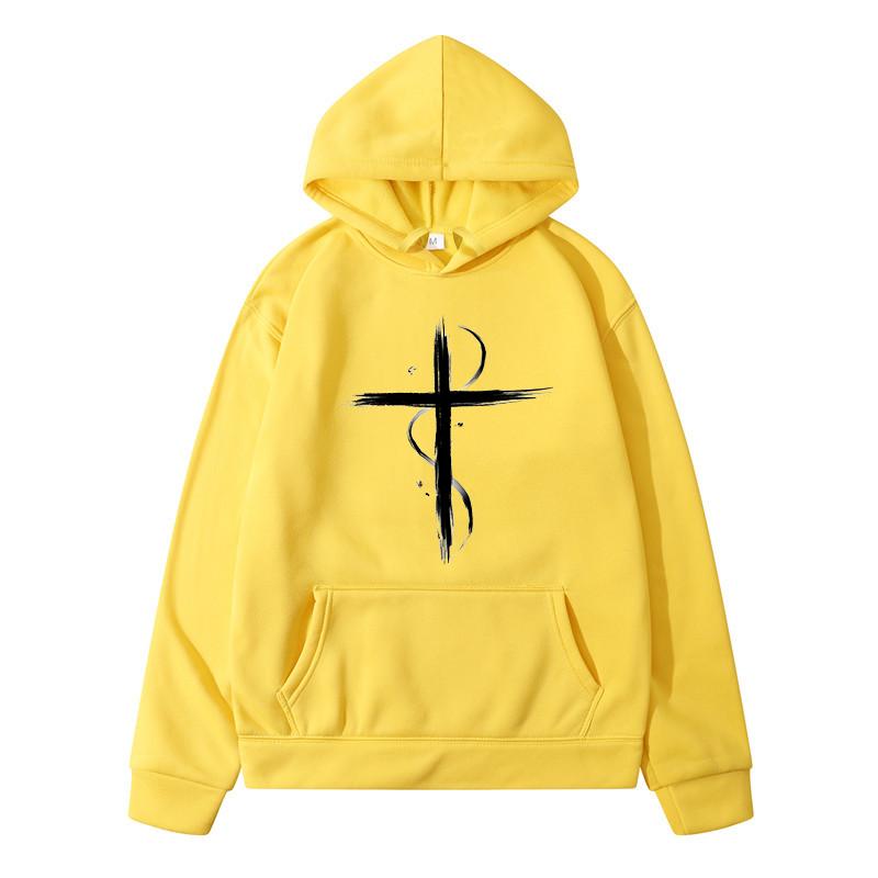 Kreuz gedruckt Neu in Hoodies Sweatshirts Harajuku Herren Sweat-Shirt Herbst reine Baumwolle Kleidung Mode lässig