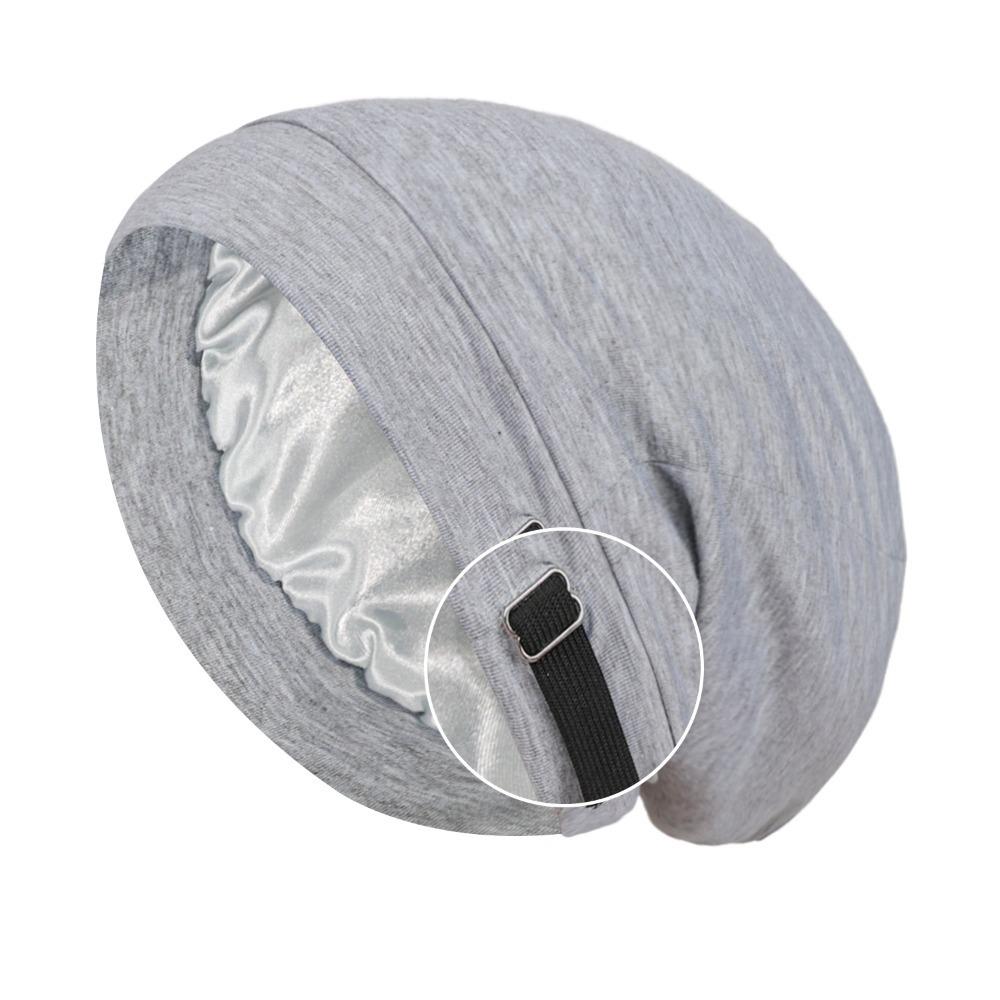 Satin Lining Baggy Hat Solid Color Women's Bonnets Casual Night Sleep Cap