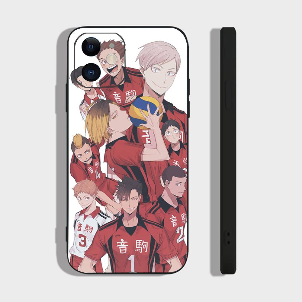 Anime H-Haikyuu Nekoma Phone Case For IPhone 17 Air 16 15 14 13 Pro Max 11 12 Black Silicone Cover