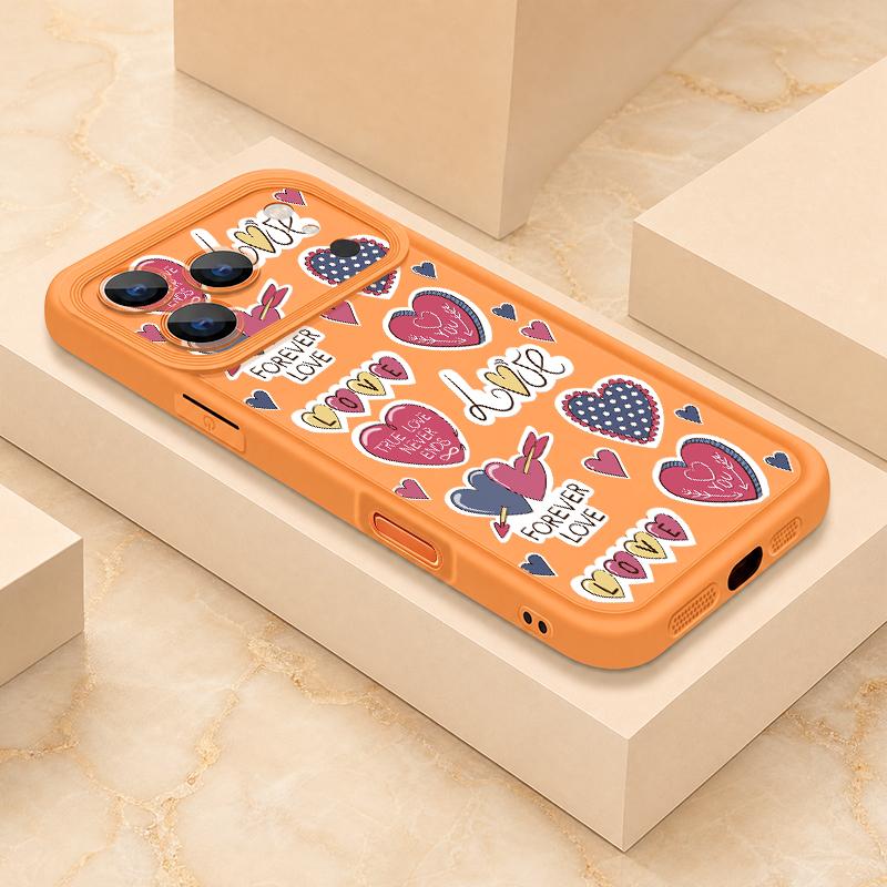 Cute Sticker Love Heart Case For iPhone 18 Pro Max Shockproof Bumper Soft Silicone Cover For iPhone 17 16 15 14 13 Pro Max 17E