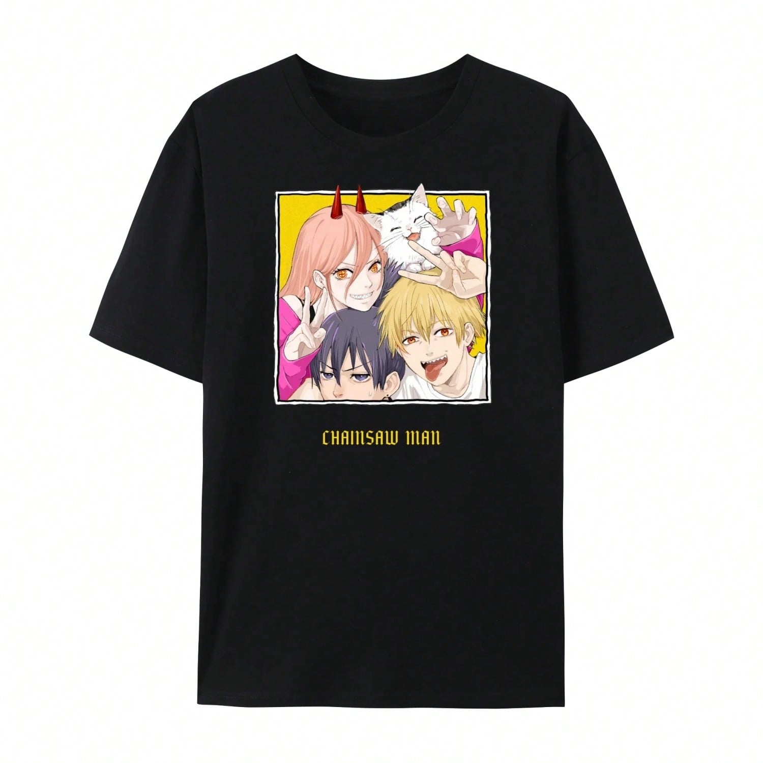 Chainsaw Anime Man Shirt Men s Breathable Custom Cotton Short Sleeve Tshirt Fashion Casual Tops Tees Black.Jpg|Chainsaw Japanese Anime Man Unisex Shor S разноцветный