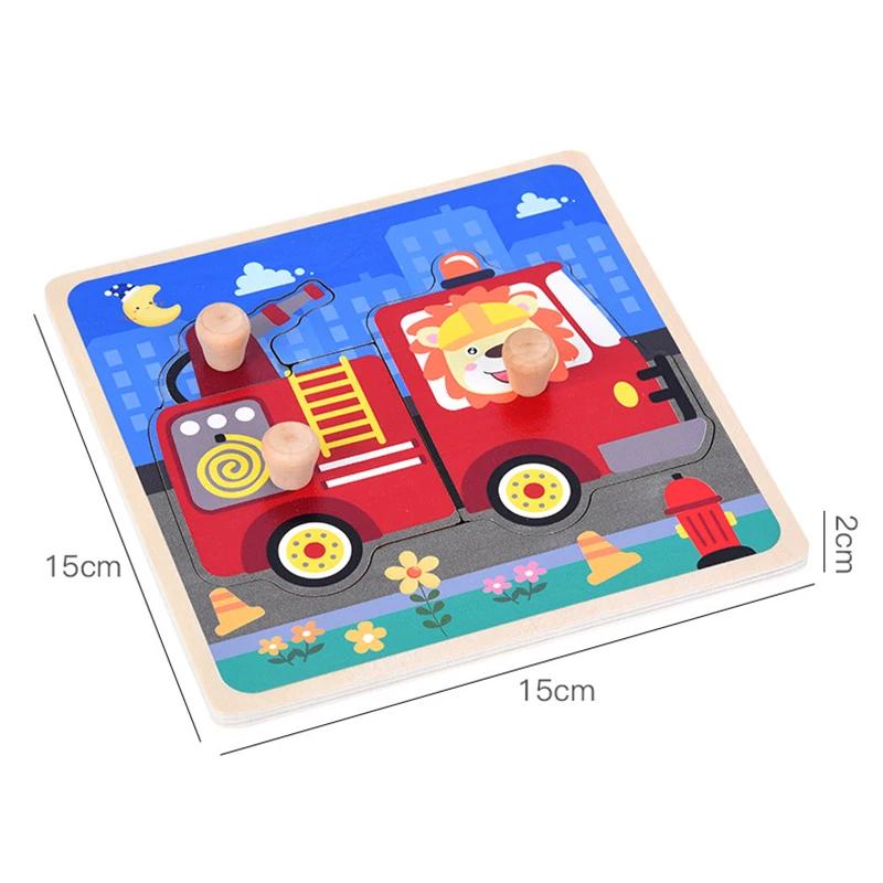 Montessori Baby Spielzeug 3D Holzpuzzles Kinder Handkratzbrett Puzzle Kinder Frühes Lernen Bildung Obst Kognitives Spielzeug