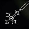 Gothic Punk Necklace with Inverted Crucifix Pendant Adjustable Length Neckchain Stylish Sweater Chain for Fashion Lovers