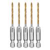 1/4 Inch Hex Shank Drill Bits 5pcs HSS Set 1 5 6 5mm Reliable Performance