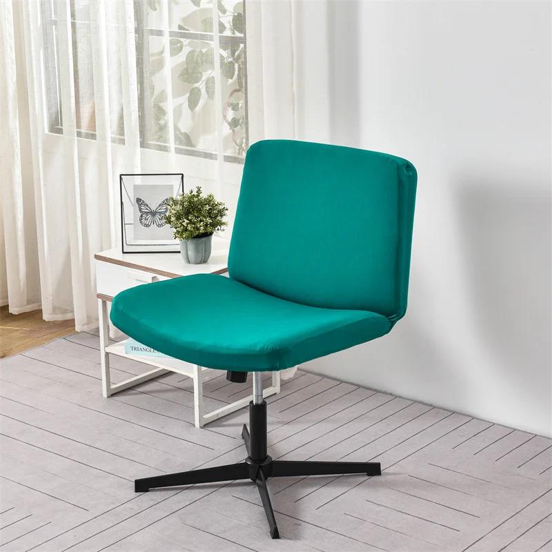 Copertura per Sedia Senza Braccioli con Gambe Incrociate per Sedia da Scrivania da Ufficio Fodera Monocolore con Schienale Medio e Accento Sedile Largo Coperture per Sedia da Computer