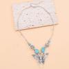 Bohemian Turquoise Butterfly Pendant Necklace For Women Lightweight Adjustable Neckchain Fashion Jewelry Gift