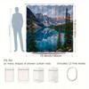 1pc landscape shower curtain bathroom decorative polyester fabric with 12 hooks, 70. 8 x 70.8 inch bathroom curtains