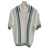 Summer Unisex Color Block Striped Knit Wool Polo Shirt - Short Sleeve