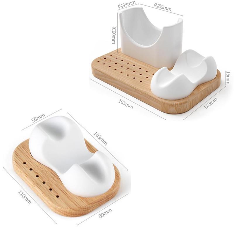 2 In 1 Nail Drill Holder Stand With 6 Holes Nail Drill Bits Wooden Storage Nail Polisher Pen Bracket For Salon And Home Use