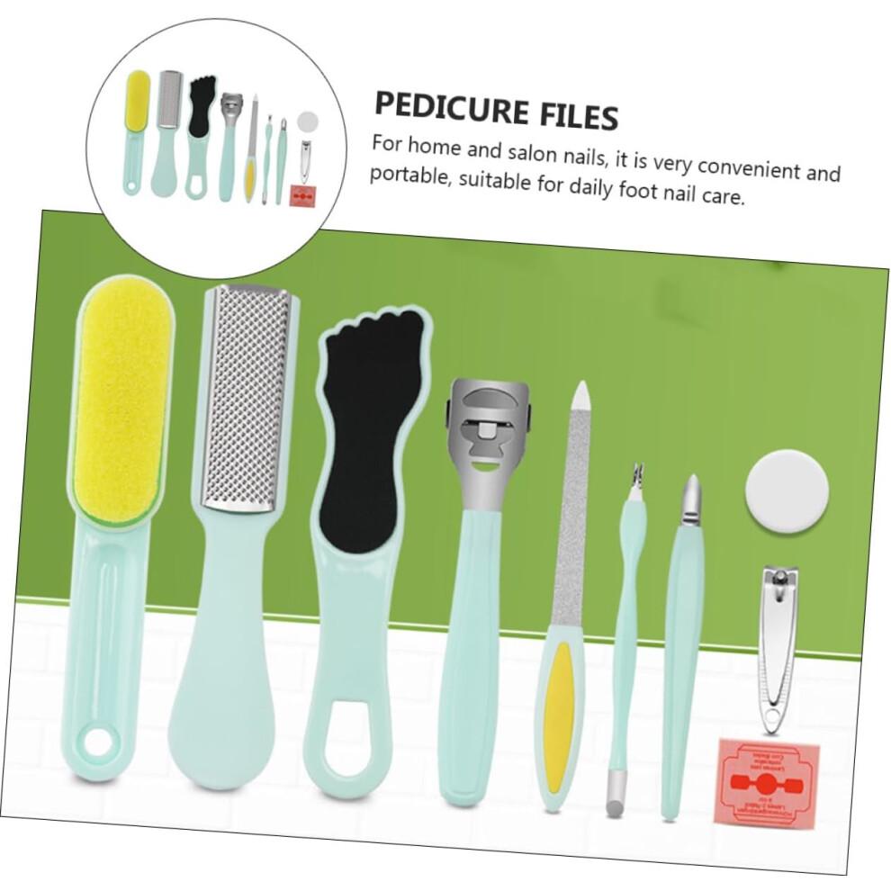10pcs Foot Pedicure Tools Rubbing Board for Feet Exfoliating Includes Nail Trimmers and Care Accessories