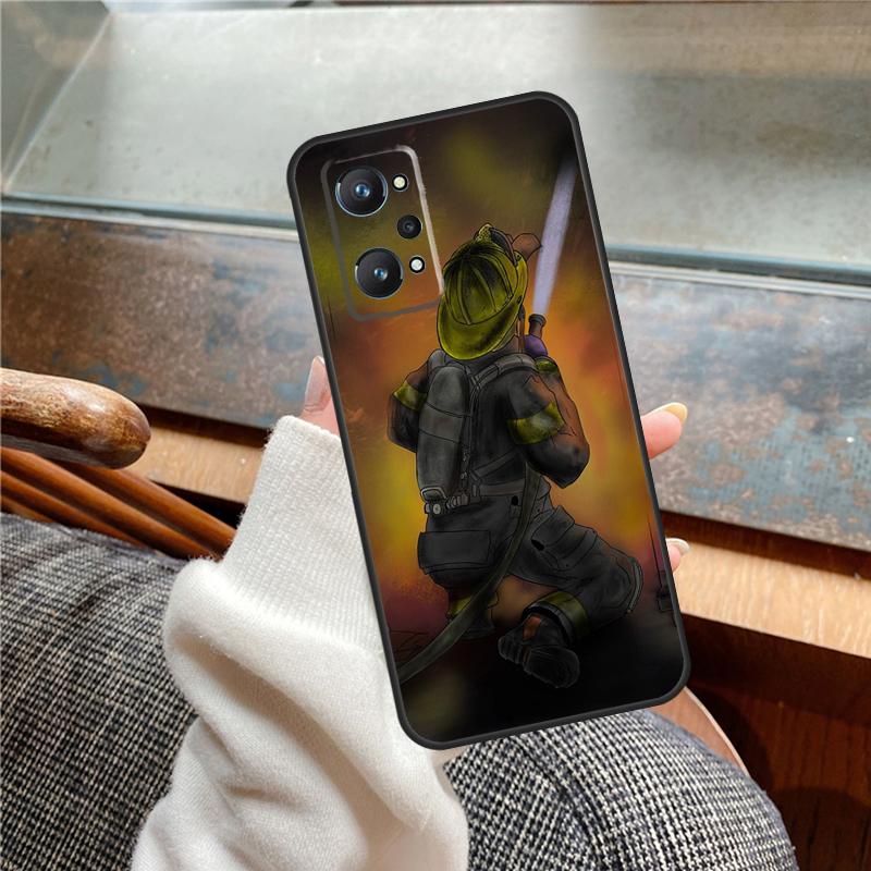 Fireman Firefighter Case For Realme 13 Pro Plus 11 12 14  C71 C75 C55 C51 C53 C25 C63 C61 C65 C67 GT6 GT7 15 Pro