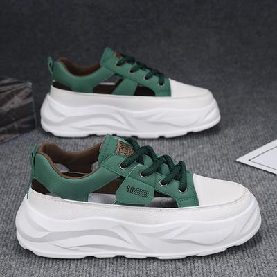 Shoes Spring New Student Campus Youth Style Leather Surface Casual Shoes Thick Sole Heightening Sports Super Shoes