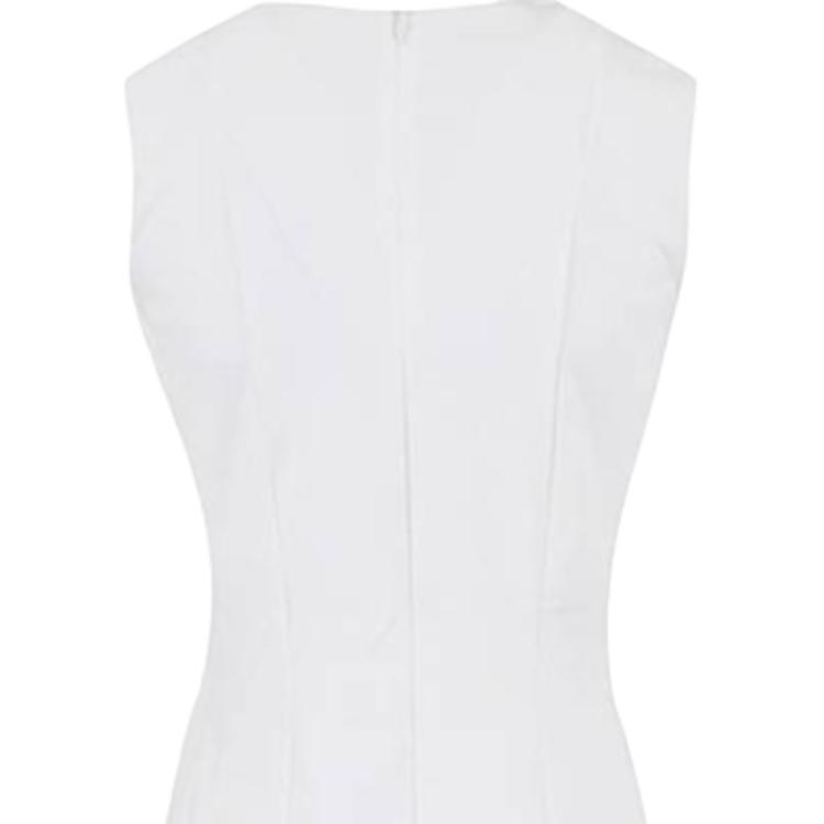 J.Lindeberg Round Neck Zipper Solid Color Short Sleeveless Dress Women dresses White GWSD07955-0000