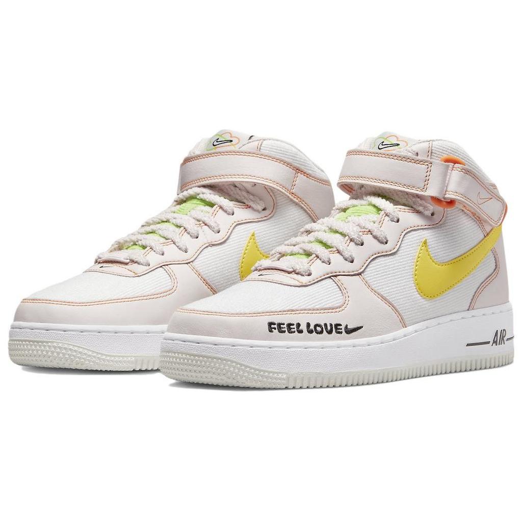 Nike Air Force 1 07 Mid Feel Love Sneakers da Donna Bianco Rosa Perla Verde Action FD0869-100