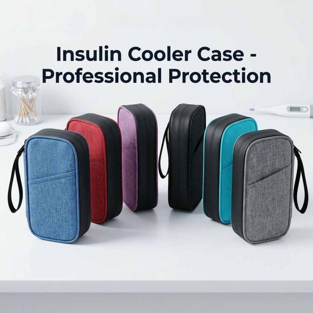 Shockproof Insulin Cooling Bag Portable Dust-proof Medicine Travel Cooler with Handle Wear-resistant Glaciated Cold Storage Bag