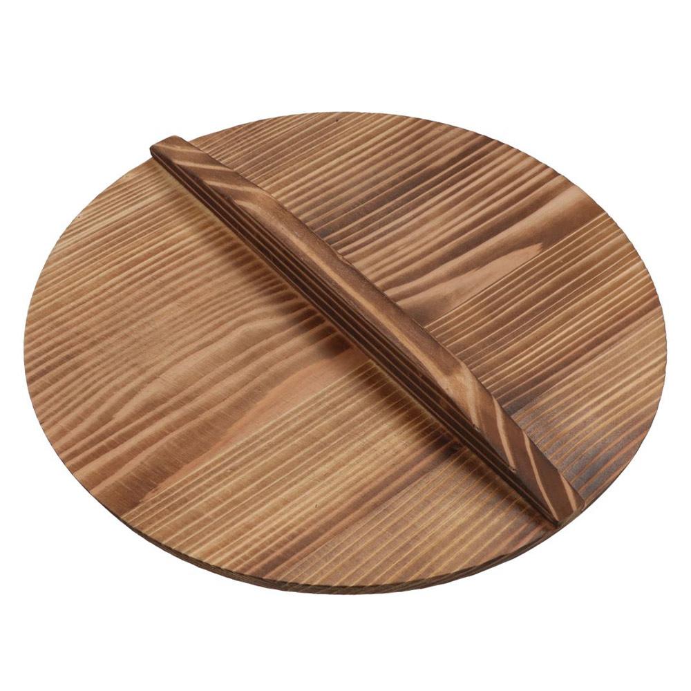Wooden Anti-overflow Handmade Anti-scalding Pan Lid Iron Pot Cover Cookware Part Fir Wood Pot Lid