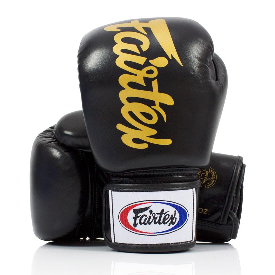 Super Merchant Fairtex Echt Leer Bokshandschoenen BGV19 Zwart 14oz
