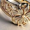 Damenring Goldfarben Blume Durchbruch Vintage Filigran Zirkonia Inlay Modeschmuck