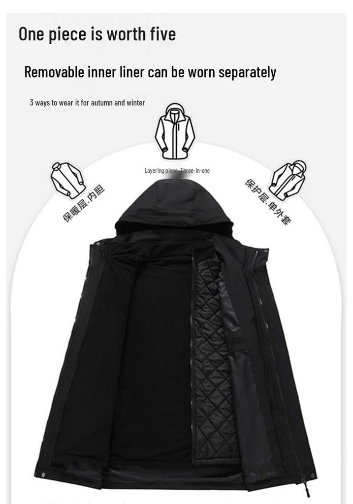 2025 Thick Cotton Jacket - Detachable Waterproof Outdoor Workwear for Cold Protection, Plus Size Available