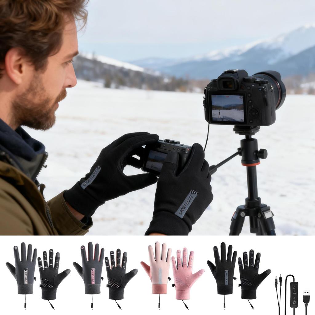 Elektrisch Verwarmde Handschoenen Flexibele Bediening USB-Powered Warm USB Verwarmingshandschoenen Handwarmers Voor Skiën Wandelen Fietsen Snowboarden