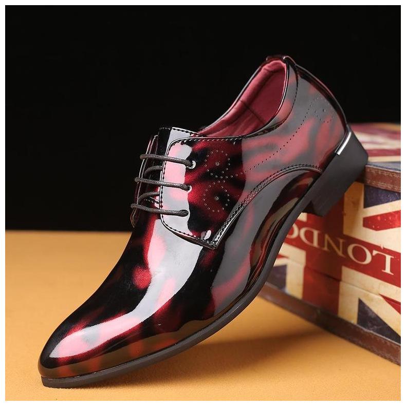 Vintage Youthful Outdoor Autumn Men's Pointed-toe Formal Single Shoes Trendy Large-size Leather Shoes Business Men's Shoes Comfortable Shoes