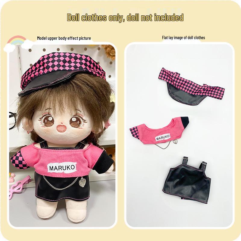 20cm Cotton Doll Dress-Up Set: Cute Figure Skirt & Overalls