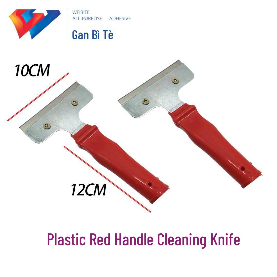 Multi-Purpose Cleaning Scraper & Knife Short red handle
