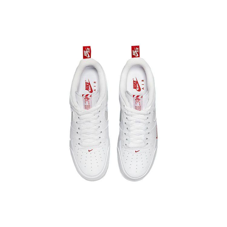 Nike Air Force 1 Low Cut Out Swoosh - White Men Sneakers University-Red DO6709-100