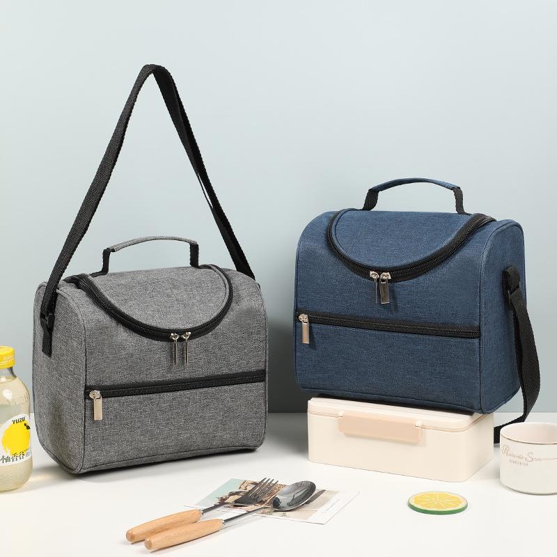 Cationic Oxford Cloth Insulated Lunch Bag - Handheld & Crossbody, Large Capacity for Commuting