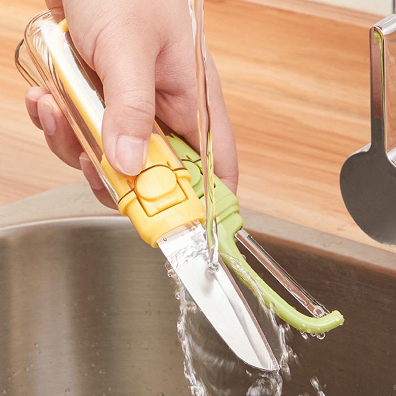 Fruit Knife Dormitory Student Peeler And Peeler Household Portable Multi-Function Two Ln One Apple Peeler Accessories