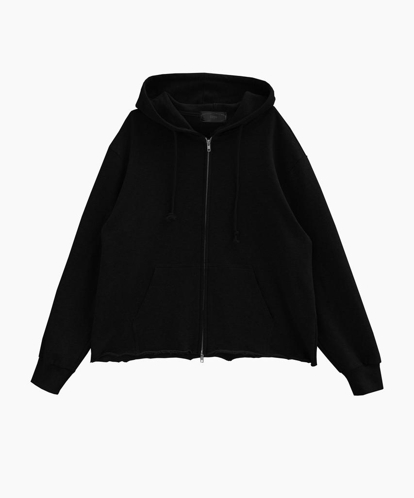 Kiryu Cut Off Hoddie Zip Up_Black
