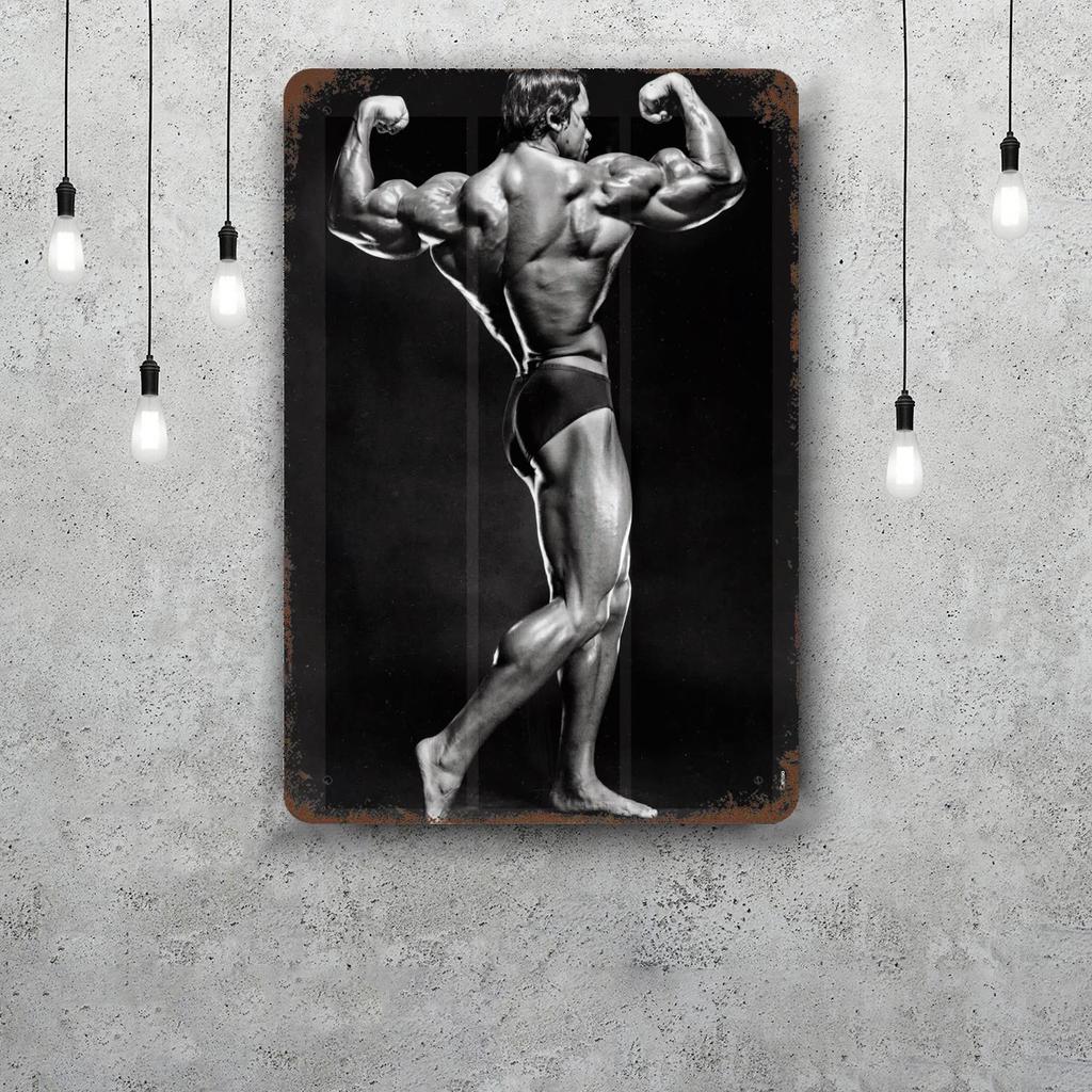Bodybuilding Funny Bar Metal Sign Retro Plaque Vintage Sign Alcohol Drinker Pub Club Man Cave Kitchen Wall Decoration