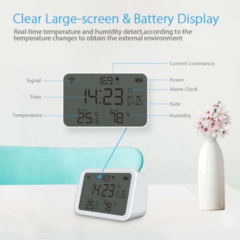 1pc Home Smart WiFi Thermometer Hygrometer For Alexa And-Assistant For Voice Control For-Smart Life APP For-Tuya Thermometer