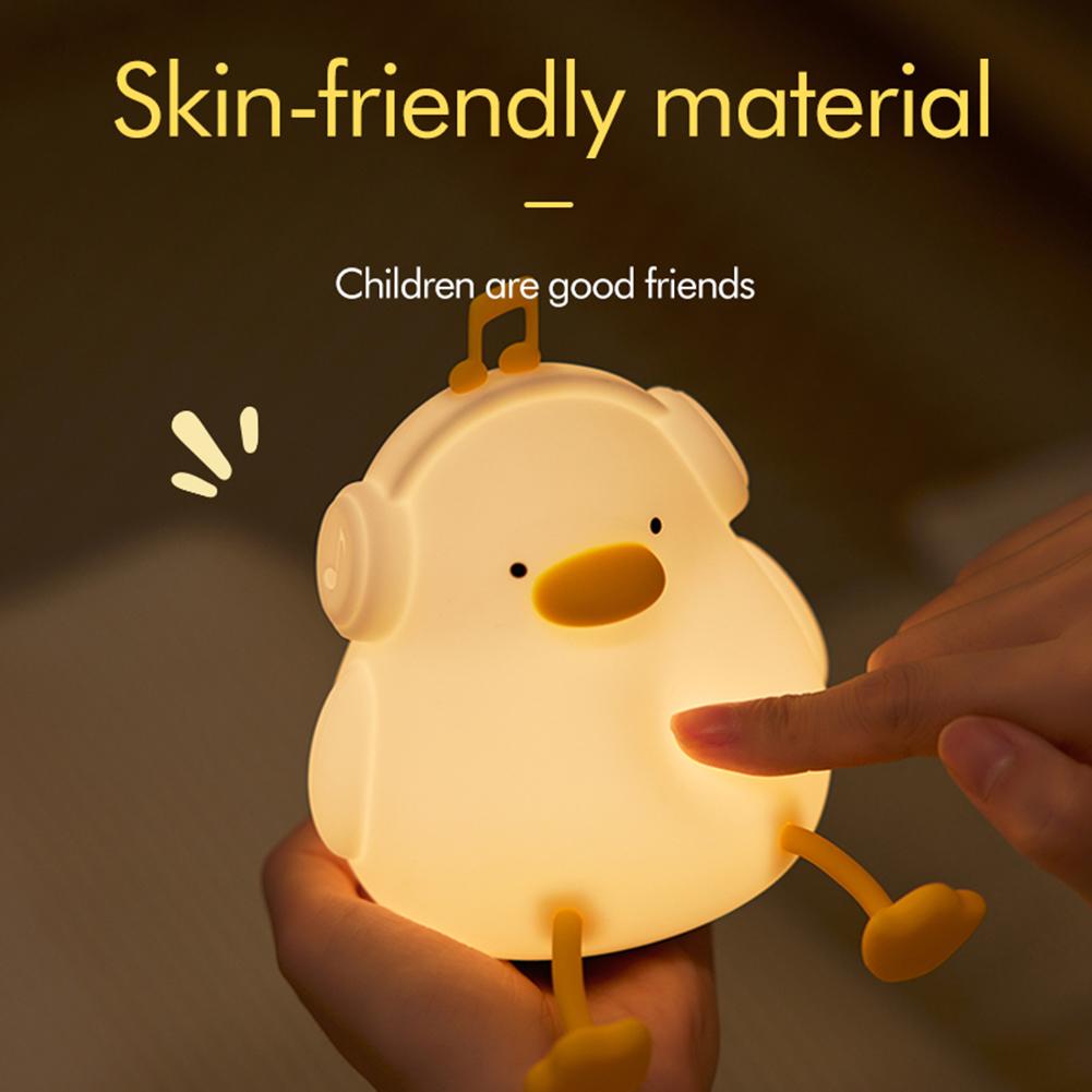 Animals Silicone Table Lamp USB Rechargeable 1200mAh Bedside Cute Children Nightlight 3 Brightness Adjustable Bedroom Decoration