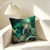 G-Genshin Impact Game B-Baizhu Square Double-Sided printed Pillow Case Bedroom Bedside Pillow Sofa Cushion Cover