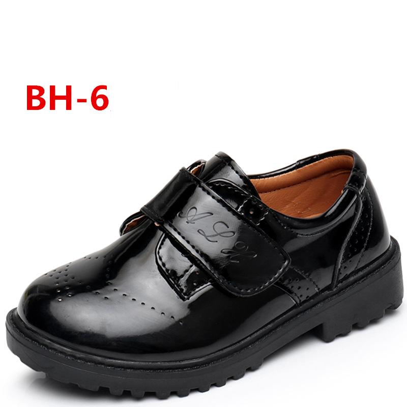 

Children leather shoes kids black white school student performance shoes British casual laces soft leather shoes size 26 to 42 42
