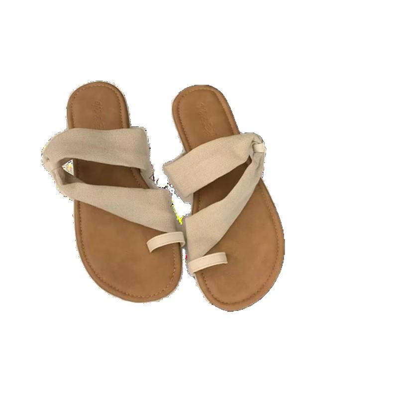 Soft-soled Roman sandals 2025 new Korean version of toe vacation beach shoes flat-soled cool slippers women's summer wear
