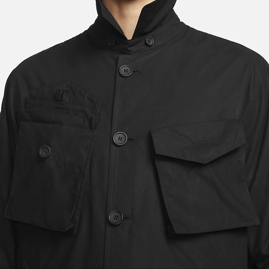 Nike Solid Color Shirt Jacket Men Jackets Black DH2898-010