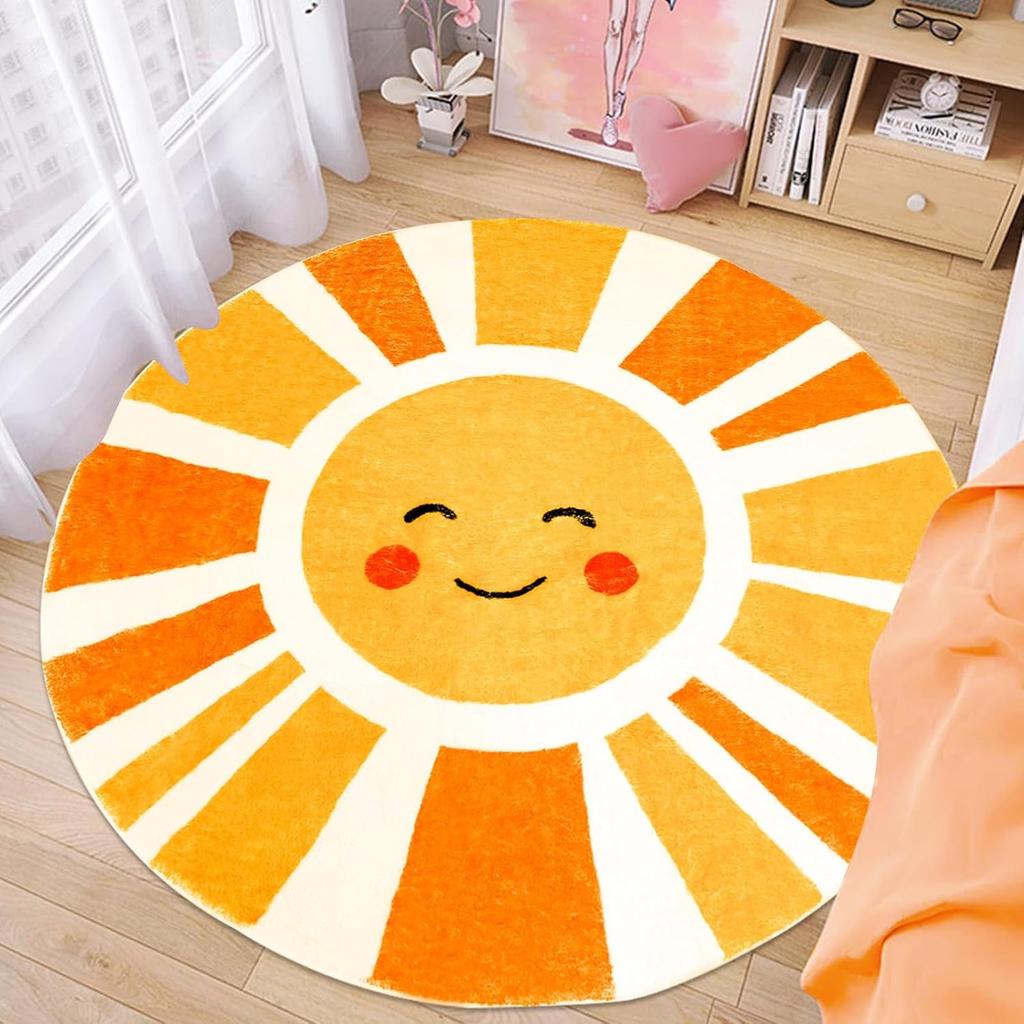Living Room Carpet Bohemian Sun Playmat Round Bedroom Bedside Soft Mat Study Cloakroom Leisure Area Rugs Alfombra