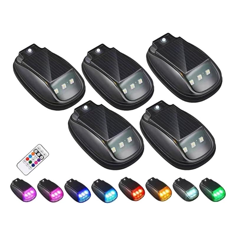 Solar LED Roof Top Strobe Light For Vehicle Emergency Warning No Wiring Needed Car Motorcycle Navigation Light