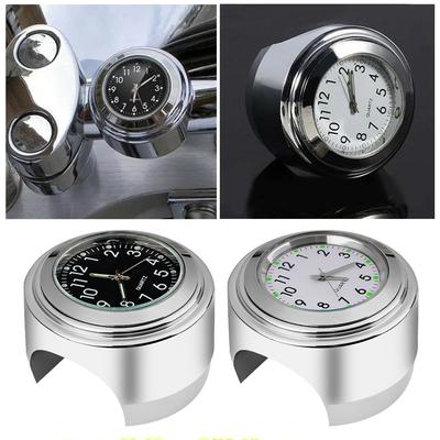Universal 7/8" Waterproof Chrome Motorcycle Bike Handlebar Mount Quartz Clock Watch Aluminum Luminous Clock Moto Accessories