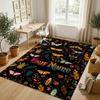 Floral Garden Theme Crystal Velvet Rug Personalized Custom Name Text Soft Floor Mat Home Decor