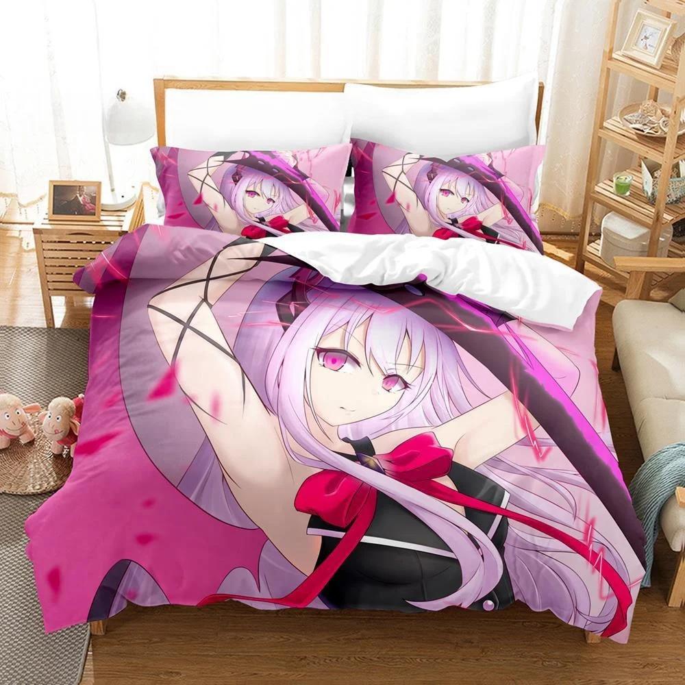 3D Print Anime Bed Sheet Set Anime Engage Kiss Bedding Set Single Twin Full Queen King Size Bed Set Teenager Bedroom