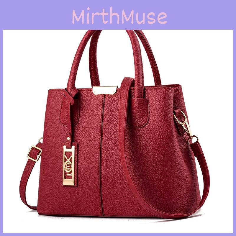 Stylish Large Capacity Mom Handbag For Middle-aged Women In Elegant Purple Color